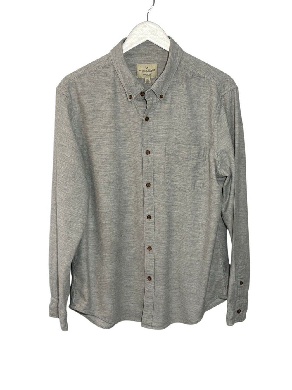 American Eagle Seriously Soft gray cotton button down shirt - L